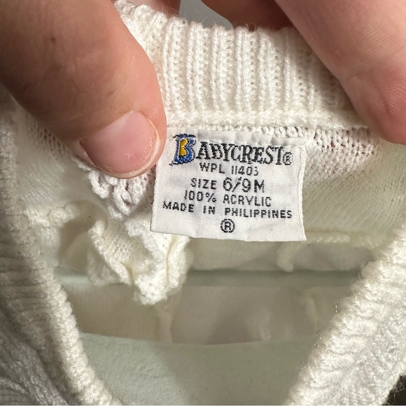 Vintage Cream Soft Simple Modest Baby Sweater, BabyCrest, Size 6-9 months - Picture 6 of 6